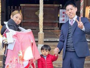 お宮参りの家族写真