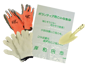 手袋やスコップの写真