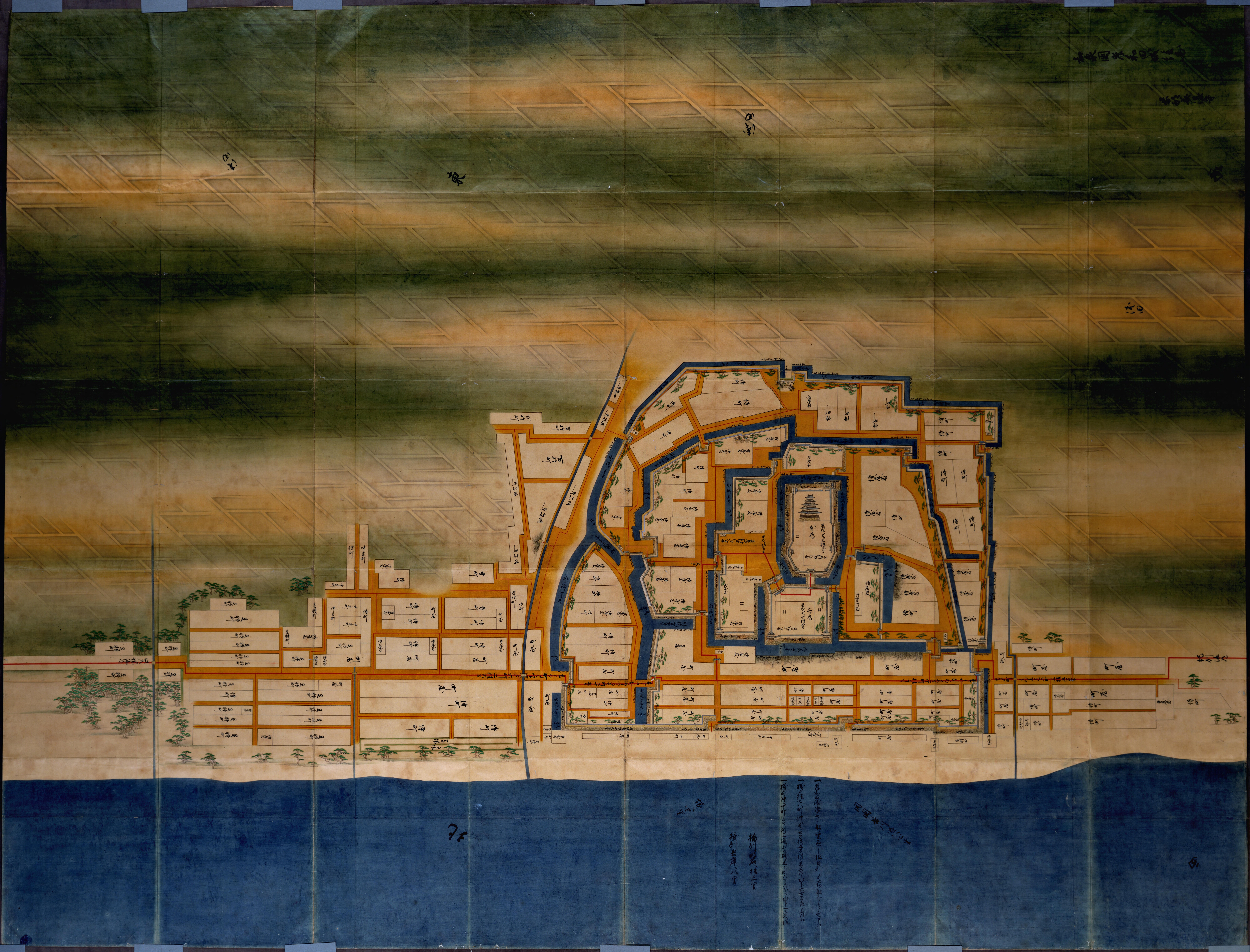 正保城絵図（江戸時代の岸和田城）