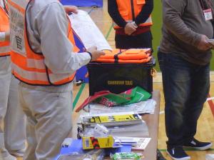 運営本部ブースの訓練様子