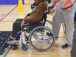 要配慮者支援ブースの訓練様子