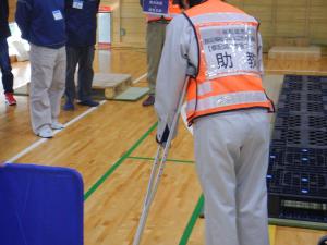 要配慮者支援ブースの訓練様子