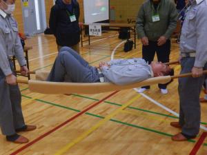 衛生救護の訓練様子