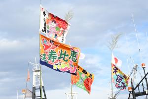 鯛が描かれた大漁旗