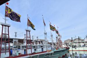 春木漁港の大漁旗