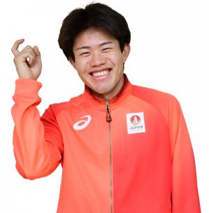 ハテナの手話をする樋口選手