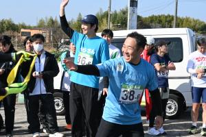 タスキを渡す瞬間