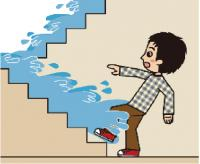 一気に水が流れてくる様子