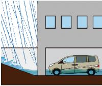 地下駐車場が浸水する様子