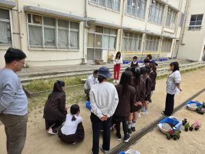 旭小学校花バスケット作成講座