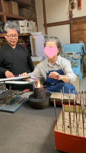 トンボ玉制作2