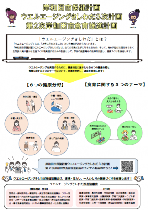 岸和田市保健計画　ウエルエージングきしわだ３次計画・第２次岸和田市食育推進計画の表紙