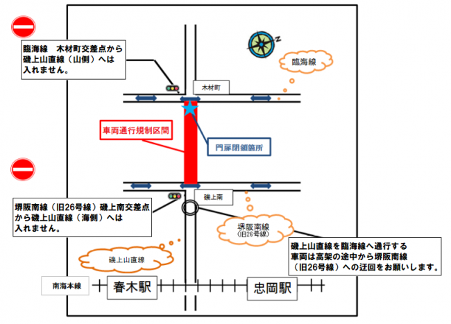 通行止め箇所案内図