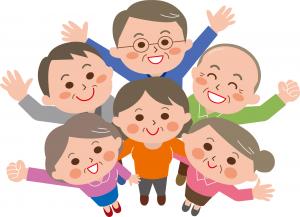 シニア集合のイラスト